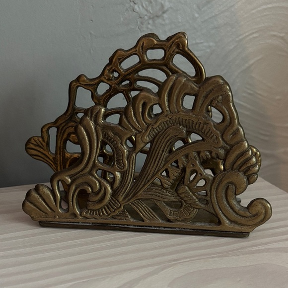 Vintage Brass Napkin/Mail Letter Holder - Picture 1 of 9